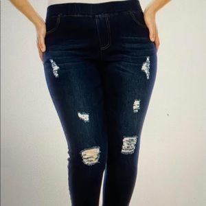 Stylish Distressed Blue Jeans